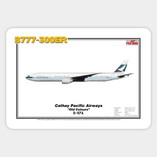 Boeing B777-300ER - Cathay Pacific Airways "Old Colours" (Art Print) Sticker